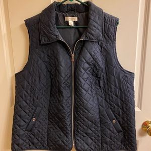 CJ Banks quilted vest.  Navy blue. 2X